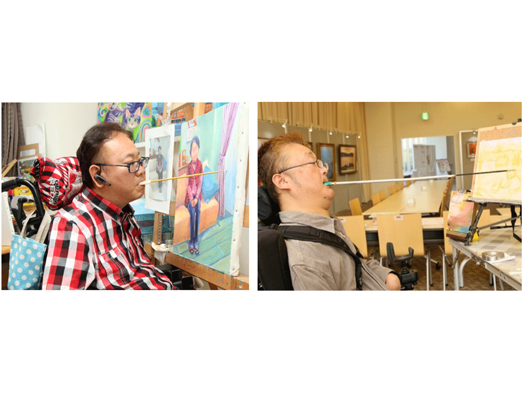 口と足で描く芸術家の作品36点　渋谷キャストで絵画展