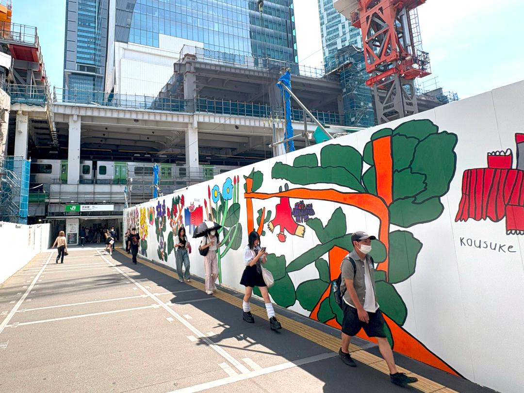 渋谷駅街区西棟工事仮囲い